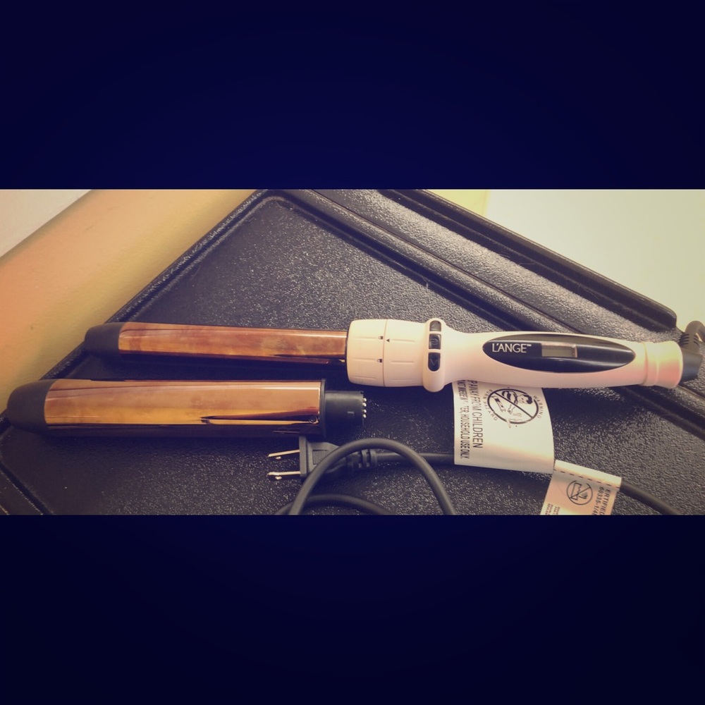 Lange curling irons with heat glove